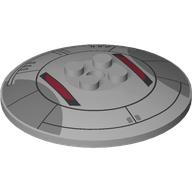 Деталь LEGO Dish 6 x 6 Inverted (Radar) with Hatch, Dark Red Lines sprint, Светлый сине-серый