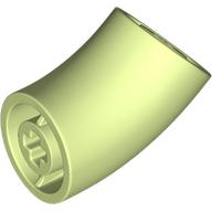 Деталь LEGO Brick Round 1 x 1 diameter Tube with 45 Degree Elbow(2 x 2 x 1) and Axle Holes(Crossholes) at each end, Желто-зеленый