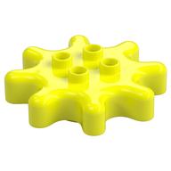 Деталь LEGO GEAR WHEEL Z8, W/ TUBE, W/O CLUTCH POWER, Насыщенный желтый