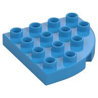 Деталь LEGO Пластина Duplo круглая угловая 4 x 4, Темно-лазурный