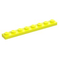 Деталь LEGO Пластина 1 x 8, Насыщенный желтый
