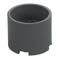 Деталь LEGO Brick Round 3 x 3 x 2 with Recessed Center with 2 x 2 Studs and Axle Hole, Темный сине-серый