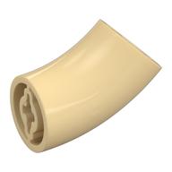 Деталь LEGO Brick Round 2 x 2 D. Tube with 45° Elbow and Axle Holes (Crossholes) at Each End [LONG], Песочный