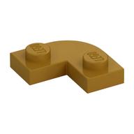 Деталь LEGO Пластина круглая угловая 2 x 2, с вырезом 1 x 1, Жемчужно-золотой