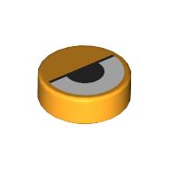 Деталь LEGO Tile Round 1 x 1 with Half-Closed Eye print, Ярко-светло-оранжевый
