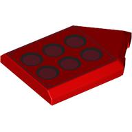Деталь LEGO Tile Special 2 x 3 Pentagonal with 6 Dark Red Circles Print, Красный