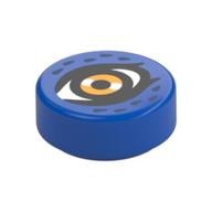 Деталь LEGO Tile Round 1 x 1 with Bright Light Blue Spiral print, Голубой