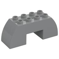 Деталь LEGO Duplo, Brick 2 x 6 x 2 Curved with 2 x 2 Cutout on Bottom, Светлый сине-серый