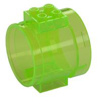 Деталь LEGO Tube, Slide Straight, Прозрачный ярко-зеленый