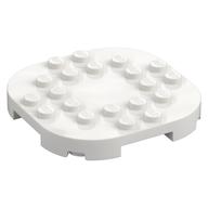 Деталь LEGO Plate Round Corners 6 x 6 x 2/3 Circle with Reduced Knobs, Белый