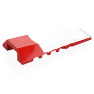 Деталь LEGO Wedge Curved 4 x 8 No Top Studs with White Shape print, Красный