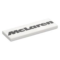 Деталь LEGO Tile 2 x 6 with Black 'McLaren' print, Белый