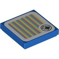 Деталь LEGO Tile 2 x 2 with Dorrie and Barcode Print (Sticker), Голубой