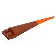 Деталь LEGO Plate Special 1 x 2 with Angular Extension and Flexible Orange Tip [Black], Темно-оранжевый