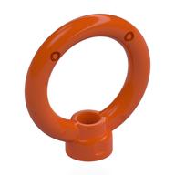 Деталь LEGO Plate Special, 1 x 1 Stud with 3 x 3 Ring, Красно-оранжевый