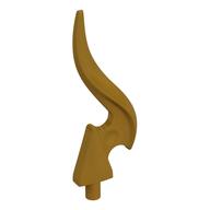 Деталь LEGO Wave Rounded Single with Pin (Flame), Жемчужно-золотой