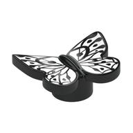 Деталь LEGO Insect, Butterfly with Silver Wings print, Черный