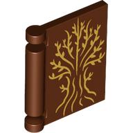 Деталь LEGO Book Cover with Gold Tree print, Красно-коричневый