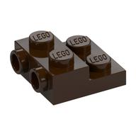 Деталь LEGO Plate Special 2 x 2 x 2/3 with Two Studs On Side and Two Raised - Updated Version, Темно-коричневый
