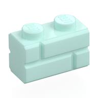 Деталь LEGO Кирпичик специальный 1 x 2, с кирпичной фактурой, Светлый морской волны