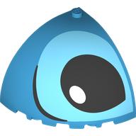 Brick Round Corner 5 x 5 x 3 1/3 Dome Top with Black/Medium Azure Eye print