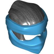 Деталь LEGO Wrap with Short Back Knot Smooth, Dark Azure Mask pattern, Жемчужный титановый