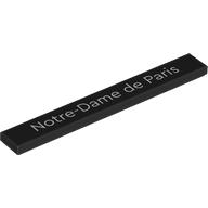 Деталь LEGO Tile 1 x 8 with 'Notre-Dame de Paris' print, Черный