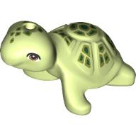 Деталь LEGO Animal, Turtle with Bright Green Shell, Dark Green Spots print, Желто-зеленый