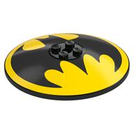 Деталь LEGO Dish 8 x 8 Inverted [Radar] with Black Bat-Man Logo on Yellow Background print (Bat Signal), Черный