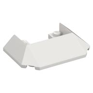 Деталь LEGO Wedge Sloped 45° 6 x 4 Double / 33°, 9 Bottom Tubes [Train Roof], Белый