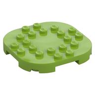 Деталь LEGO Plate Round Corners 6 x 6 x 2/3 Circle with Reduced Knobs, Лайм