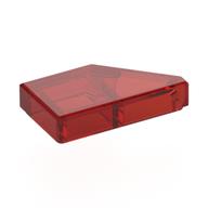 Деталь LEGO Плитка 1 x 2, с выемкой под штырёк слева, Прозрачный красный