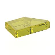 Деталь LEGO Плитка 1 x 2, с выемкой под штырёк слева, Прозрачный желтый