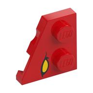 Деталь LEGO Wedge Plate 2 x 2 Left with Yellow Eye print, Красный