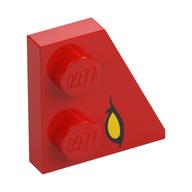 Деталь LEGO Wedge Plate 2 x 2 Right with Yellow Eye print, Красный