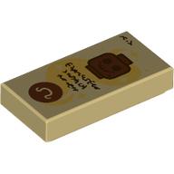 Деталь LEGO Tile 2 x 2 with Red Cracks print, Песочный