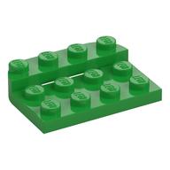Деталь LEGO Plate Round Corners Double 3 x 4 with 1 x 4 Raised Edge Studs, Ярко-зеленый