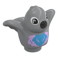 Деталь LEGO Duplo Animal Bird with Bright Pink/Dark Azure Feathered Chest, Black Beak print, Светлый сине-серый