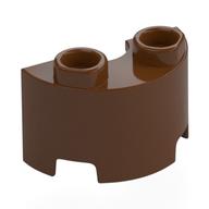 Деталь LEGO Brick Round, Half 1 x 2, Красно-коричневый