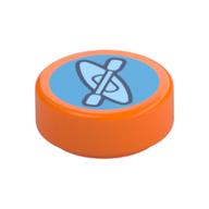 Деталь LEGO Tile Round 1 x 1 with Kayak print (Kayak Badge), Оранжевый