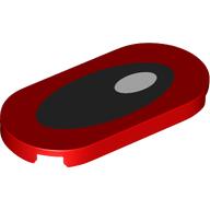 Деталь LEGO Tile Round 2 x 4 with Black Eye, White Pupil print, Красный