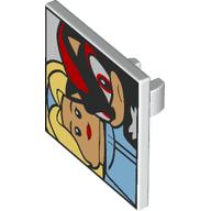 Деталь LEGO Road Sign Clip-on 2 x 2 Square with Shadow, Girl print, Белый