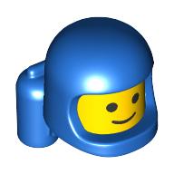 Деталь LEGO Minifig Head Special, Baby with Helmet and Airtanks, Yellow Head Pattern, Classic Face print, Голубой