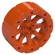 Деталь LEGO Wheel Wagon Viking with 12 Holes [7 Studs Diameter], Красно-оранжевый