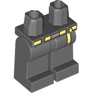 Деталь LEGO Hips and Dark Bluish Gray Legs with Bright Light Yellow Belts, Silver Belt Buckle print, Темный сине-серый