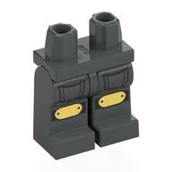 Деталь LEGO Hips and Dark Bluish Gray Legs with Pockets, Yellowish Green Knee Caps print, Темный сине-серый