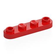 Деталь LEGO Пластина специальная скруглённая 1 x 4, с 2 открытыми штырьками, Красный