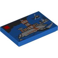Деталь LEGO Tile 2 x 3 with LEGO Set Box print, Голубой