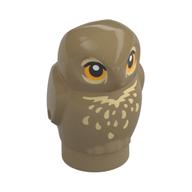 Деталь LEGO Animal, Bird, Owl, Baby with Bright Light Orange Eyes, Tan Feathers print, Темно-песочный