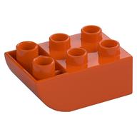 Деталь LEGO Brick 2 x 3 with Curved Bottom, Красно-оранжевый